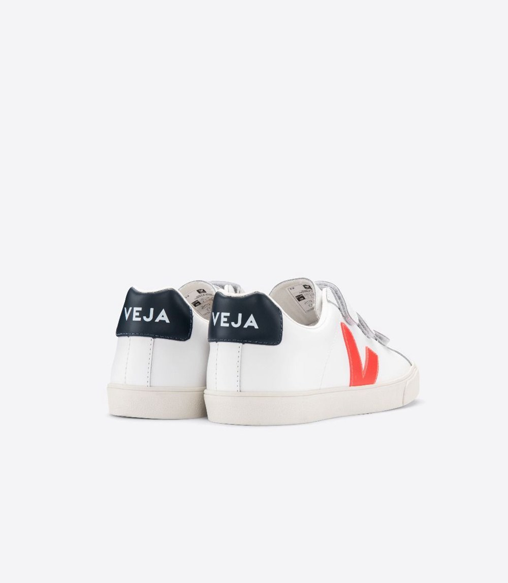 Veja Sneakers Mens - 3-lock Leathe - White/Orange - 0894LNAKQ